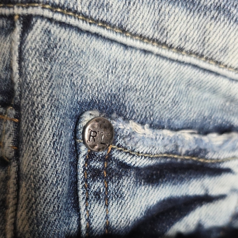Denim & Supply Ralph Lauren Distressed Skinny Jeans Blue Womens Size 27/32 Y2K - Picture 8 of 14